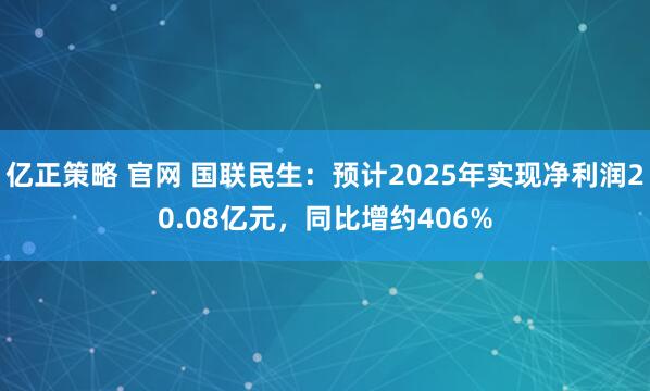 亿正策略 官网 国联民生：预计2025年实现净利润20.08亿元，同比增约406%
