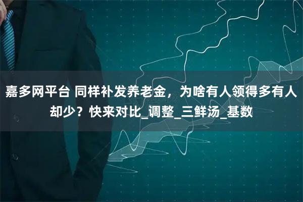 嘉多网平台 同样补发养老金，为啥有人领得多有人却少？快来对比_调整_三鲜汤_基数